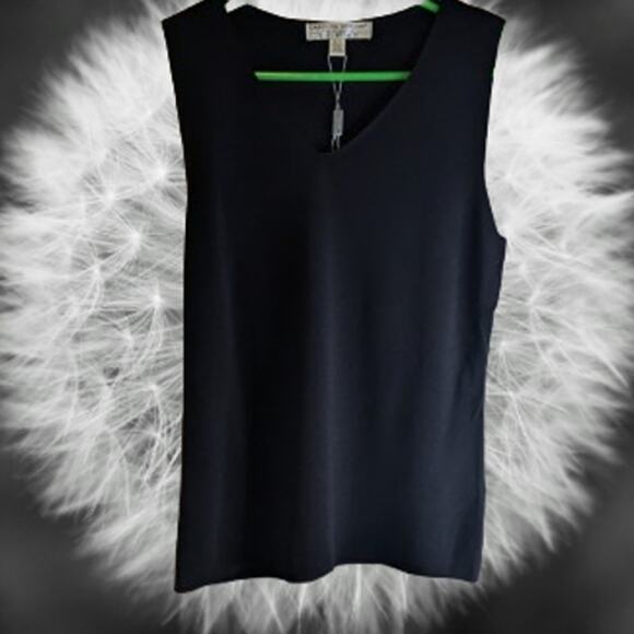 Carolyn Taylor for by Designs small sleeveless polyester blend  black top. - Picture 1 of 1